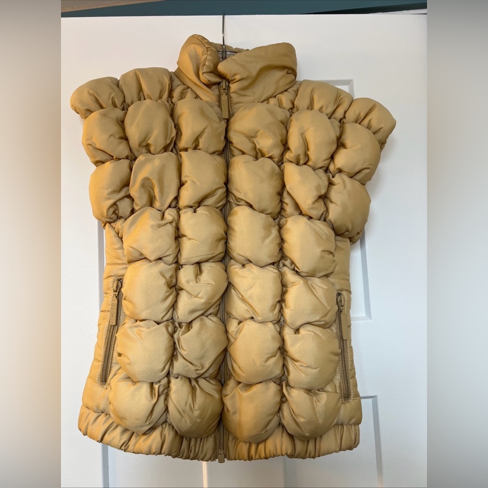 Vintage Henri-Charles Colsenet Swiss Bubble Puffer Apres Ski Vest Champagne 38
